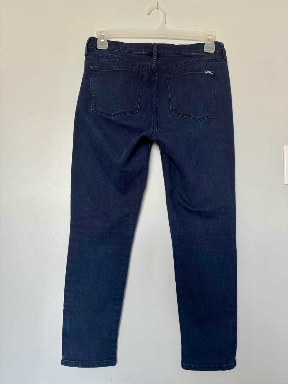 LRL Ralph Lauren Dark Wash Cropped Zip Ankle Jeans Size 8 - Picture 3 of 8